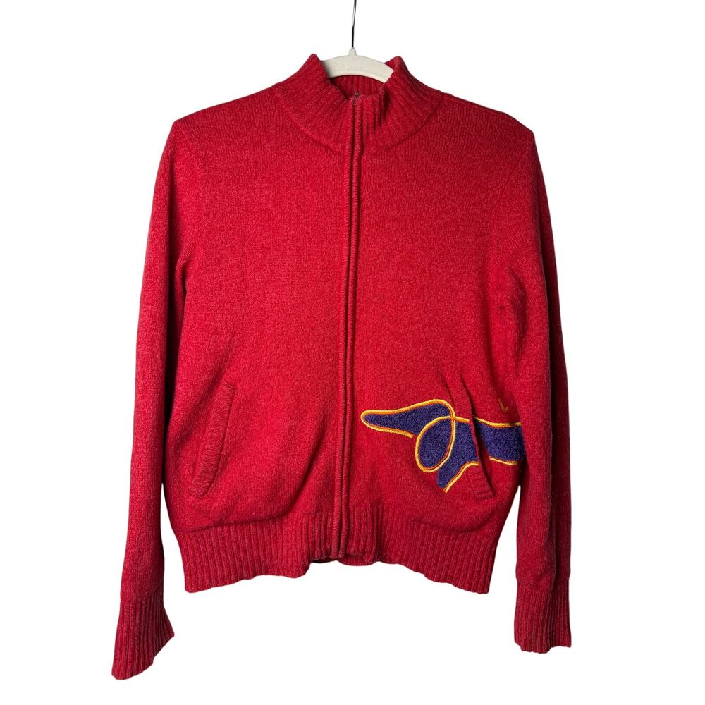 Louis Castel Premium Wool Blend Full-Zip Golf Sweater Women's Size S Tag 90